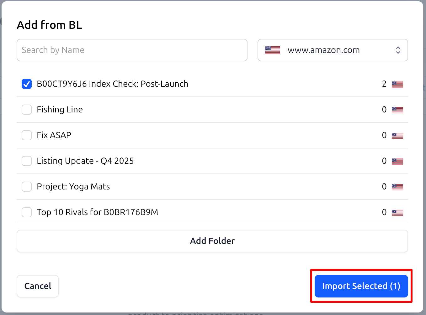 Import from Bright List Modal