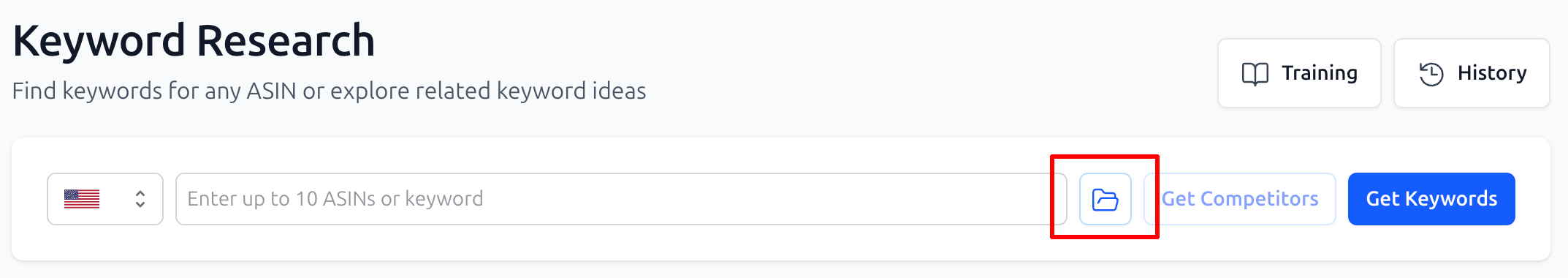 Keyword Research Import from Bright List