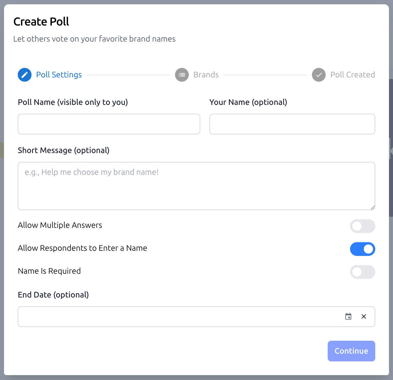 Brand Generator - Poll Details