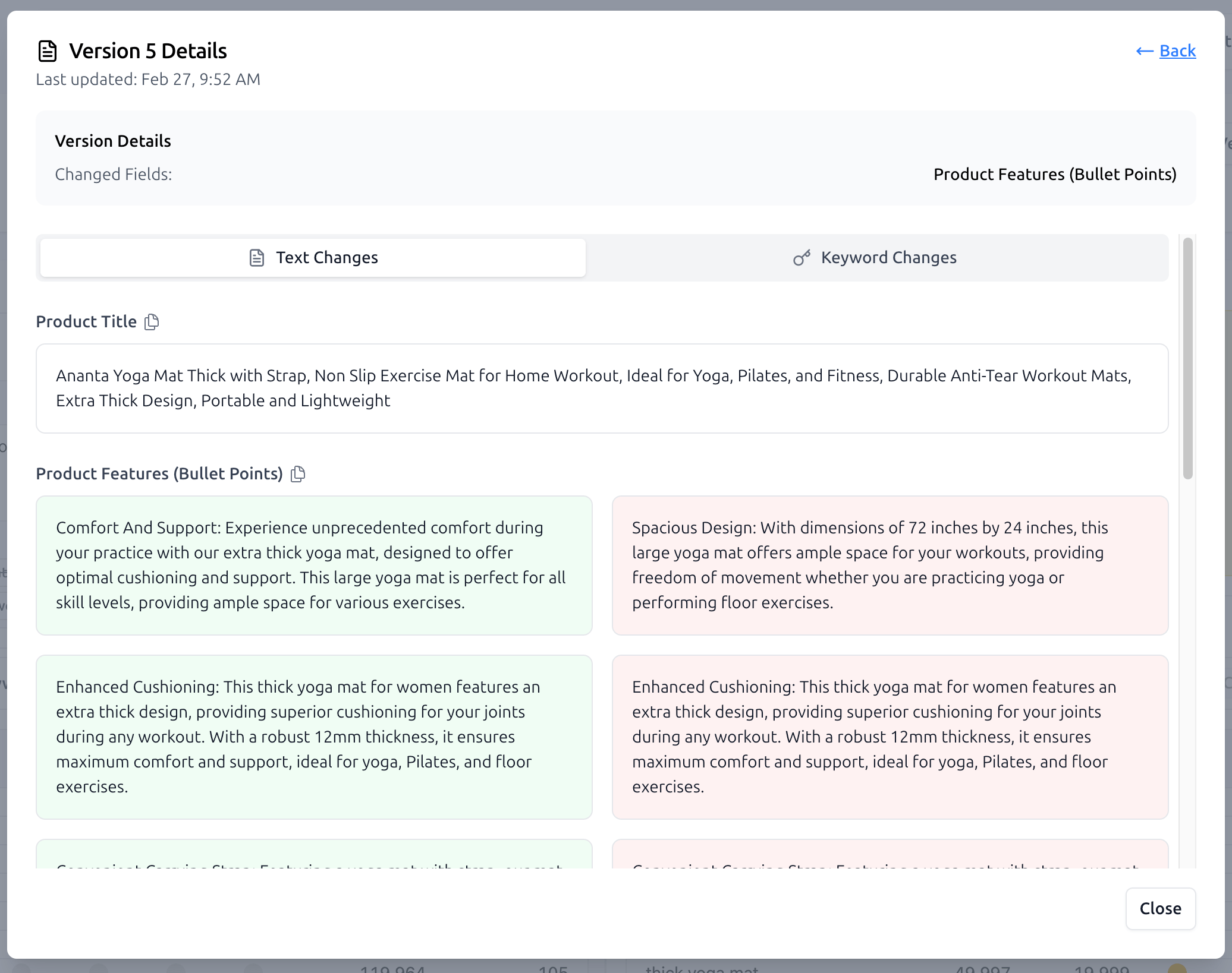 Listing Builder - Version Details