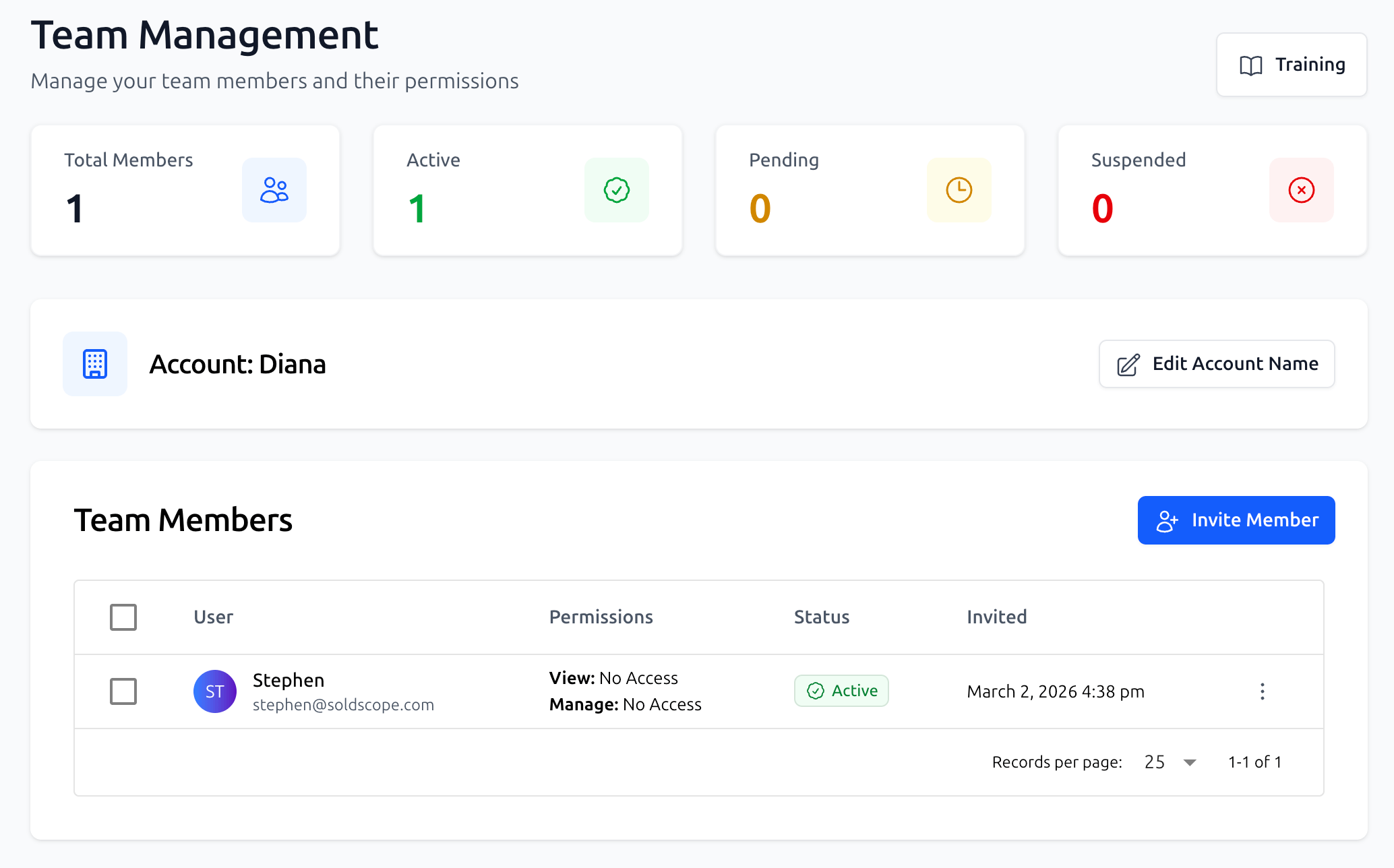 Team Management Dashboard