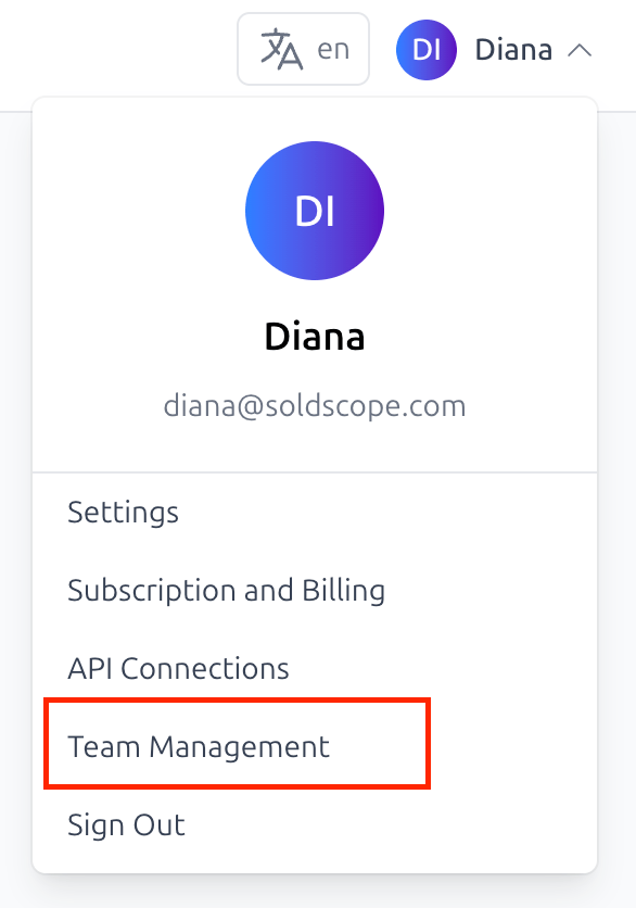 Team Management Link