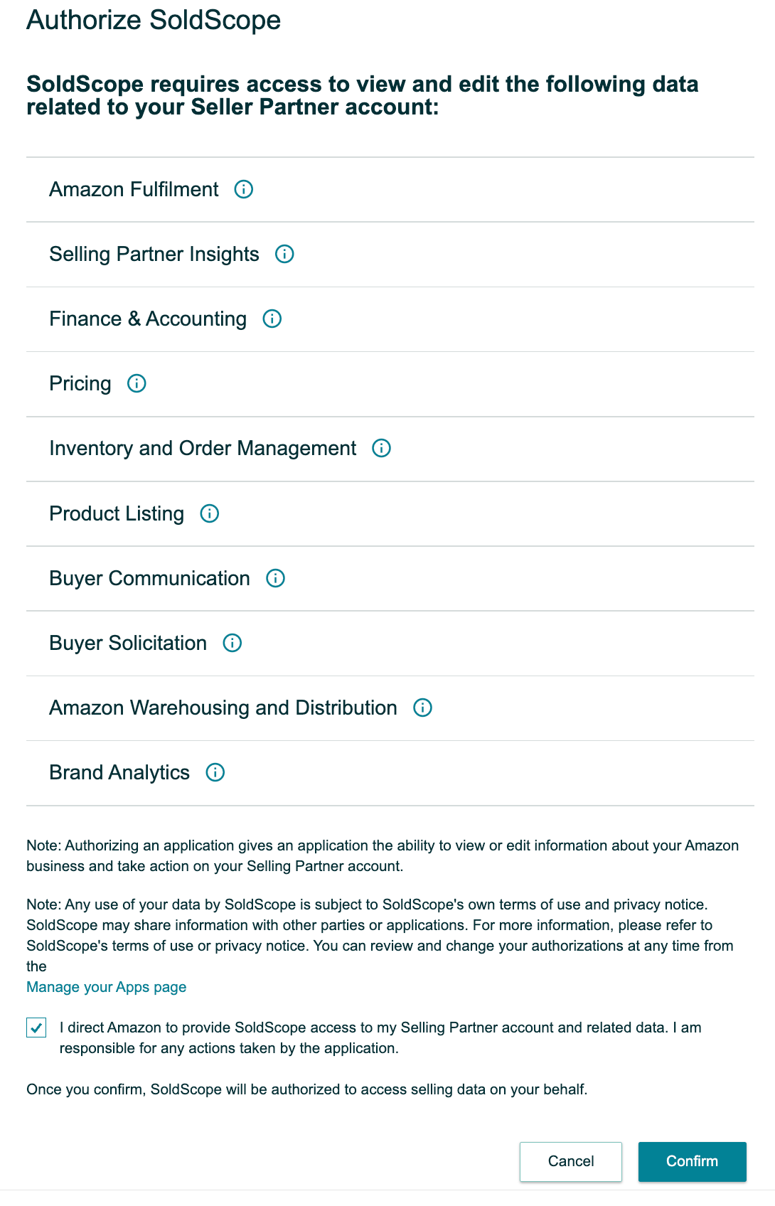 Seller Central Confirmation