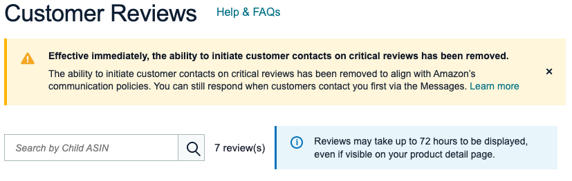Amazon critical reviews contact removed