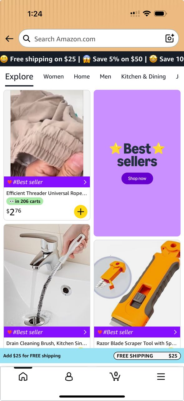 Amazon Haul homepage