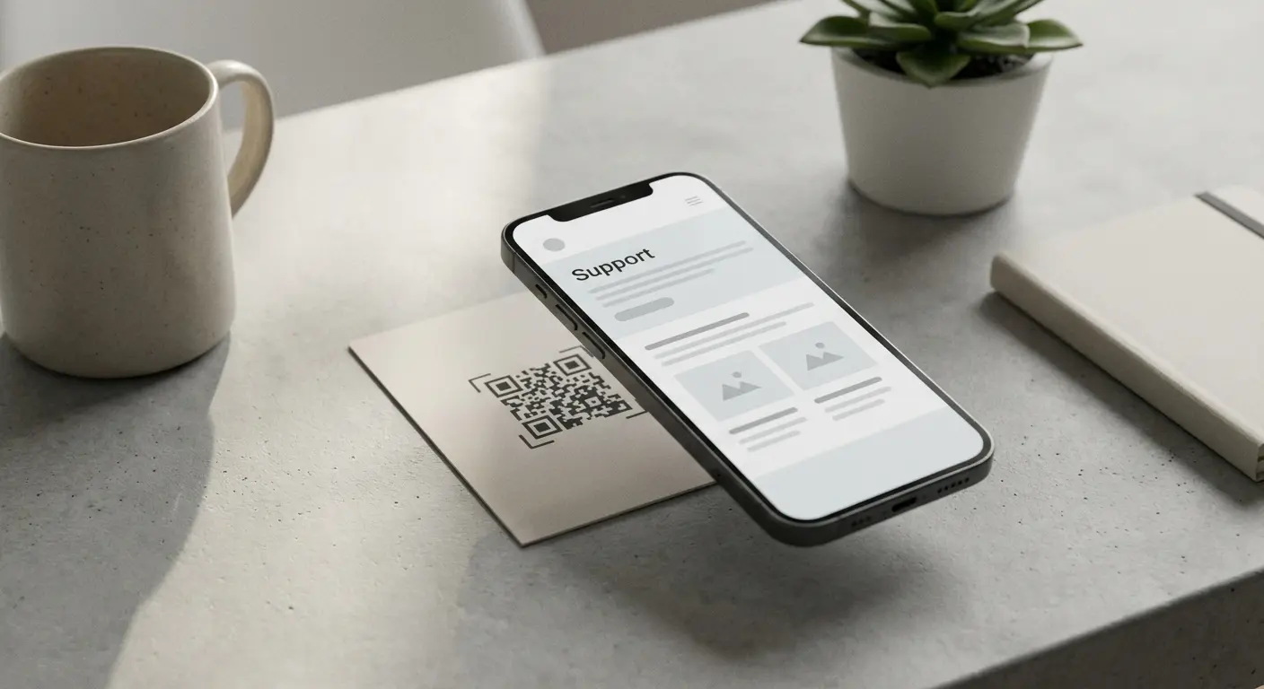 QR code support flow