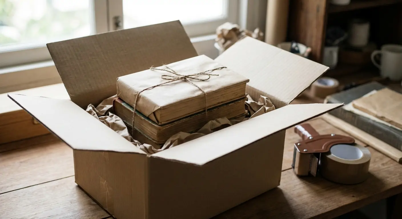 books packed for shipment