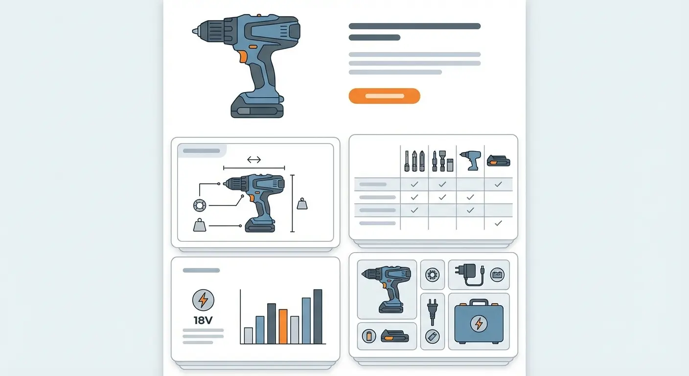 detailed product specification layout