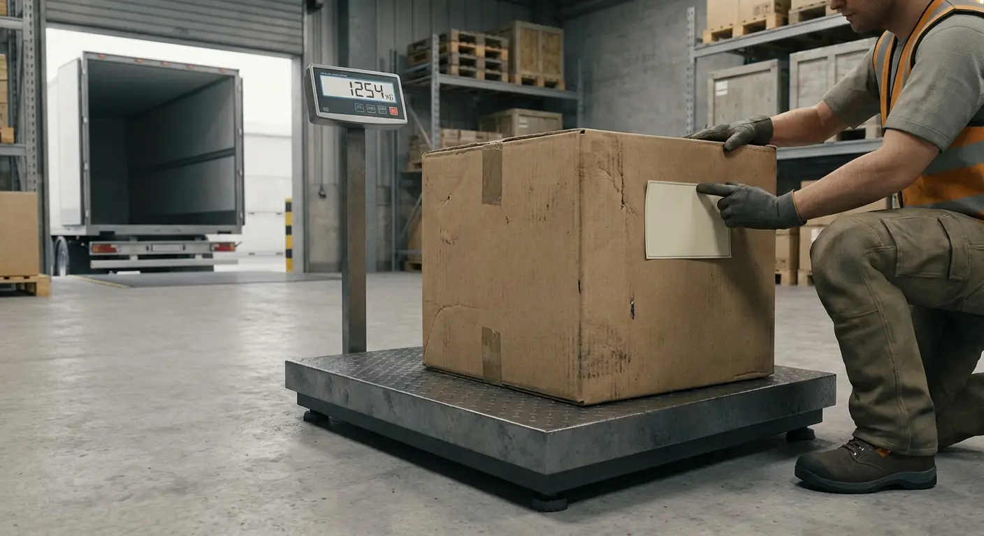 heavy carton on scale