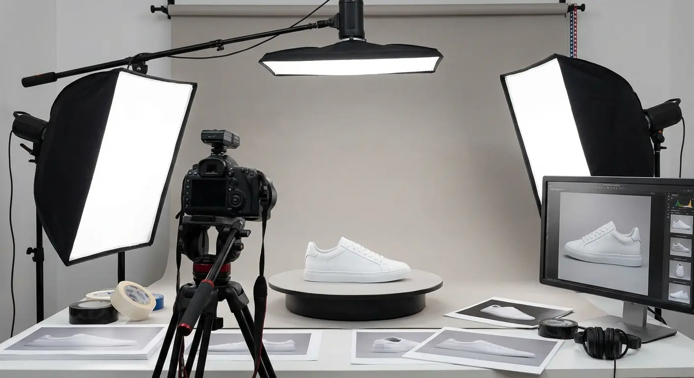 Shoe product photography setup