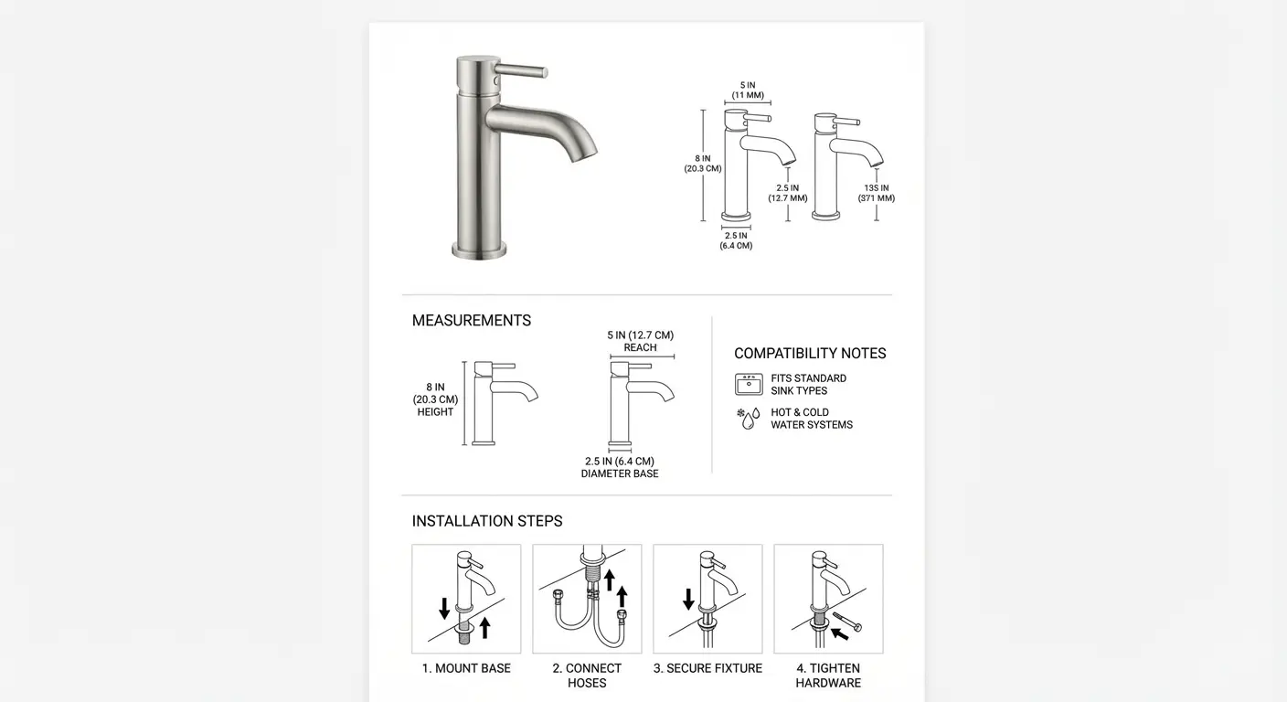 technical listing layout