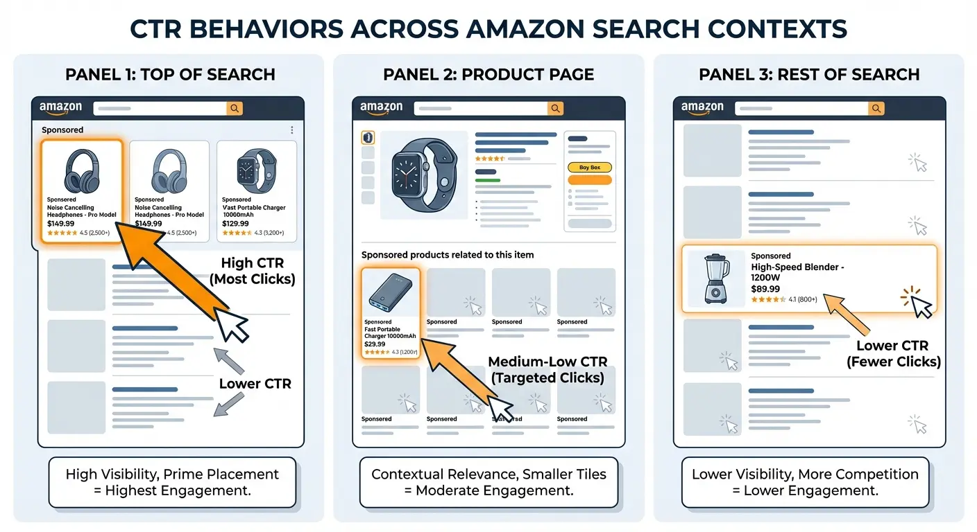 CTR behavior by placement