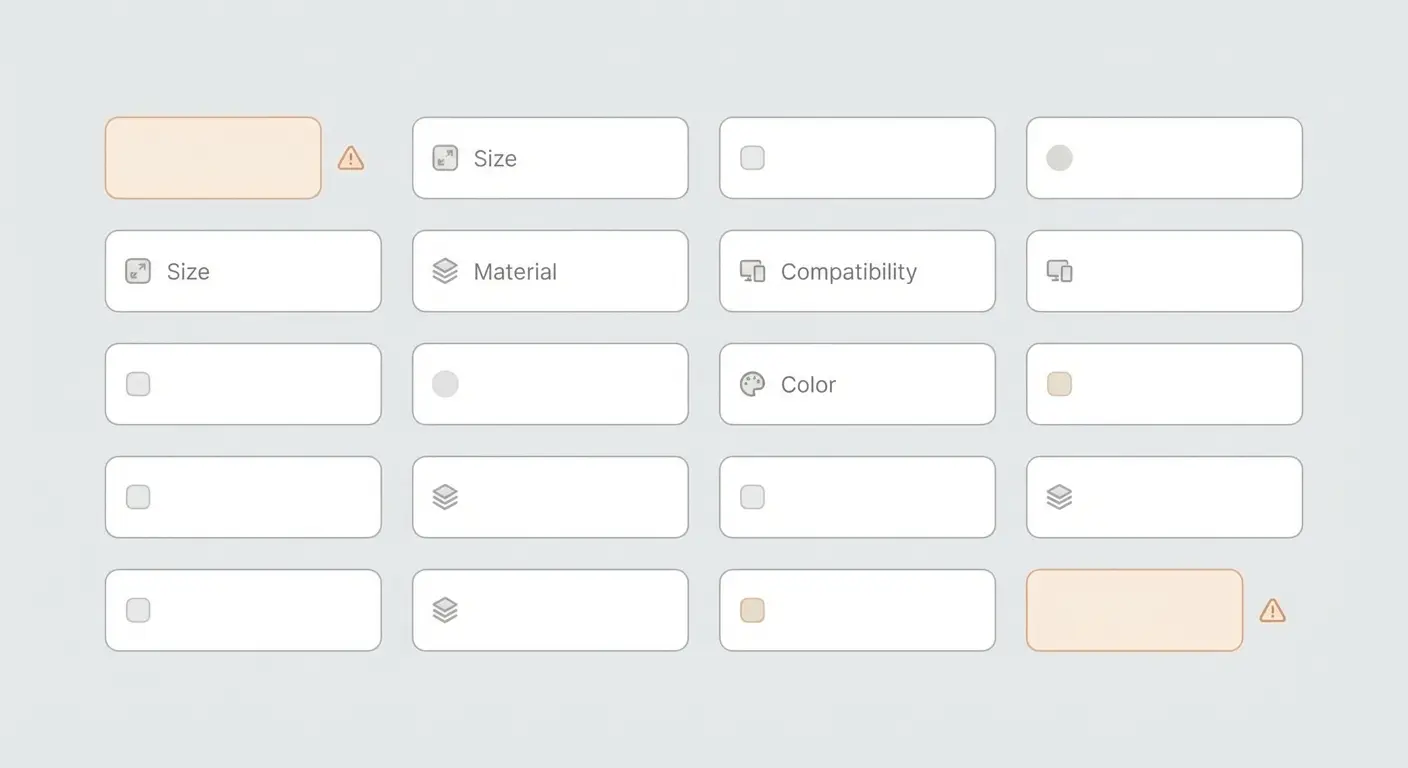 Product attribute fields