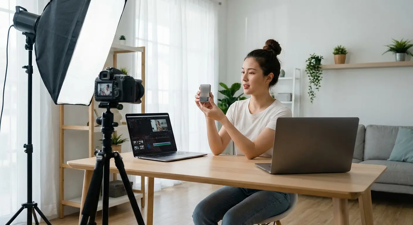 content creator review setup