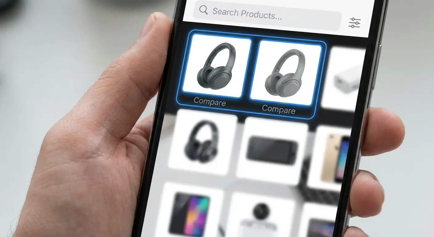 Mobile thumbnail comparison