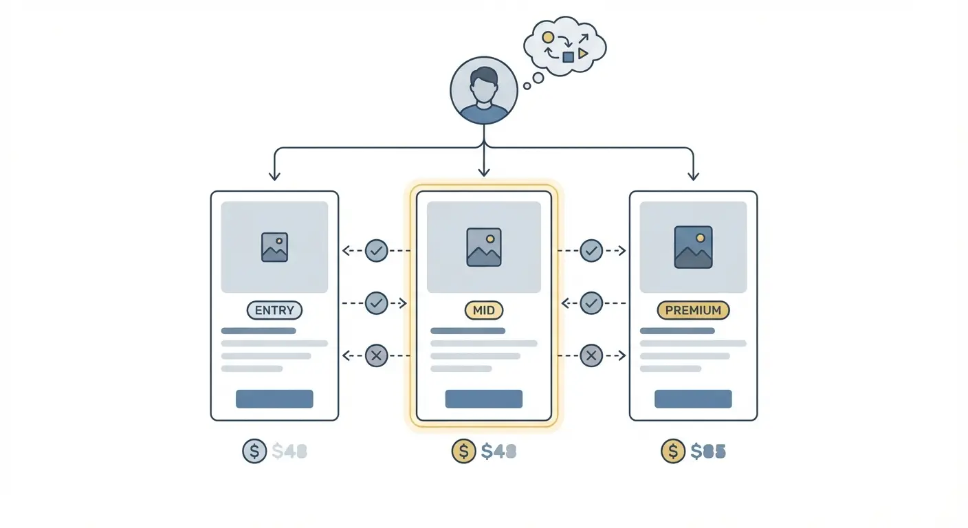 tiered comparison layout