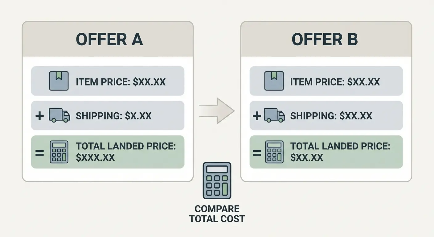 Landed price comparison