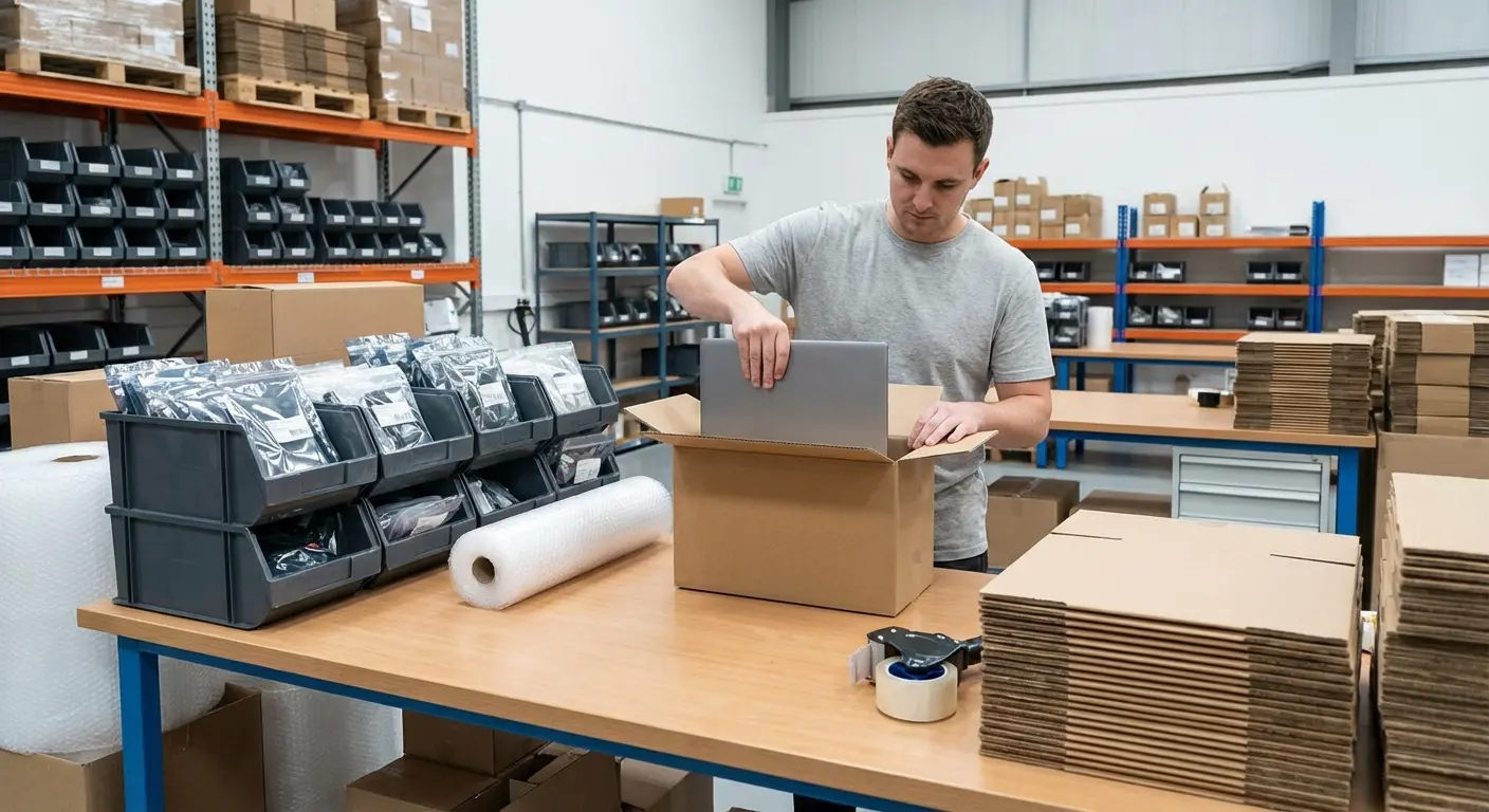 refurbished packing station setup