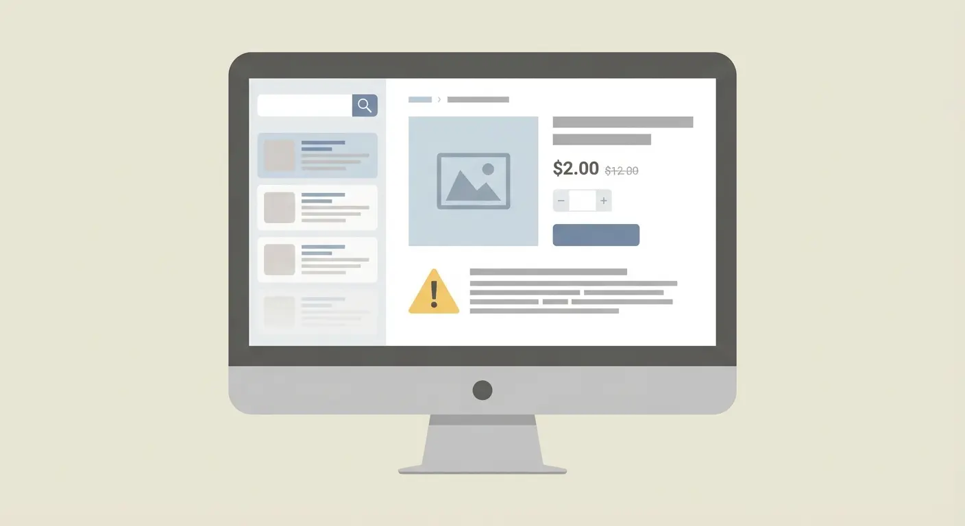 suppressed Amazon listing screen