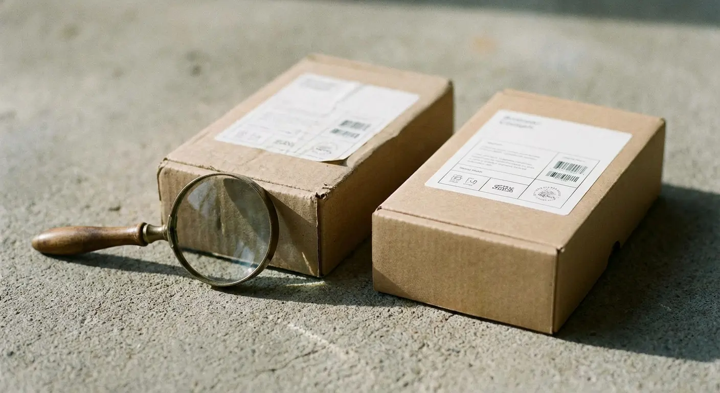 Counterfeit packaging comparison