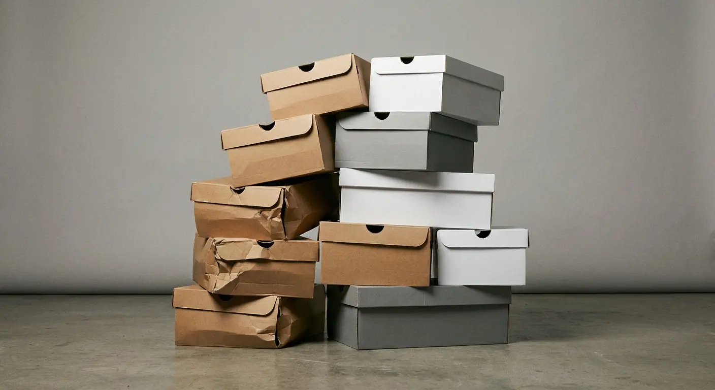 Damaged shoe box comparison