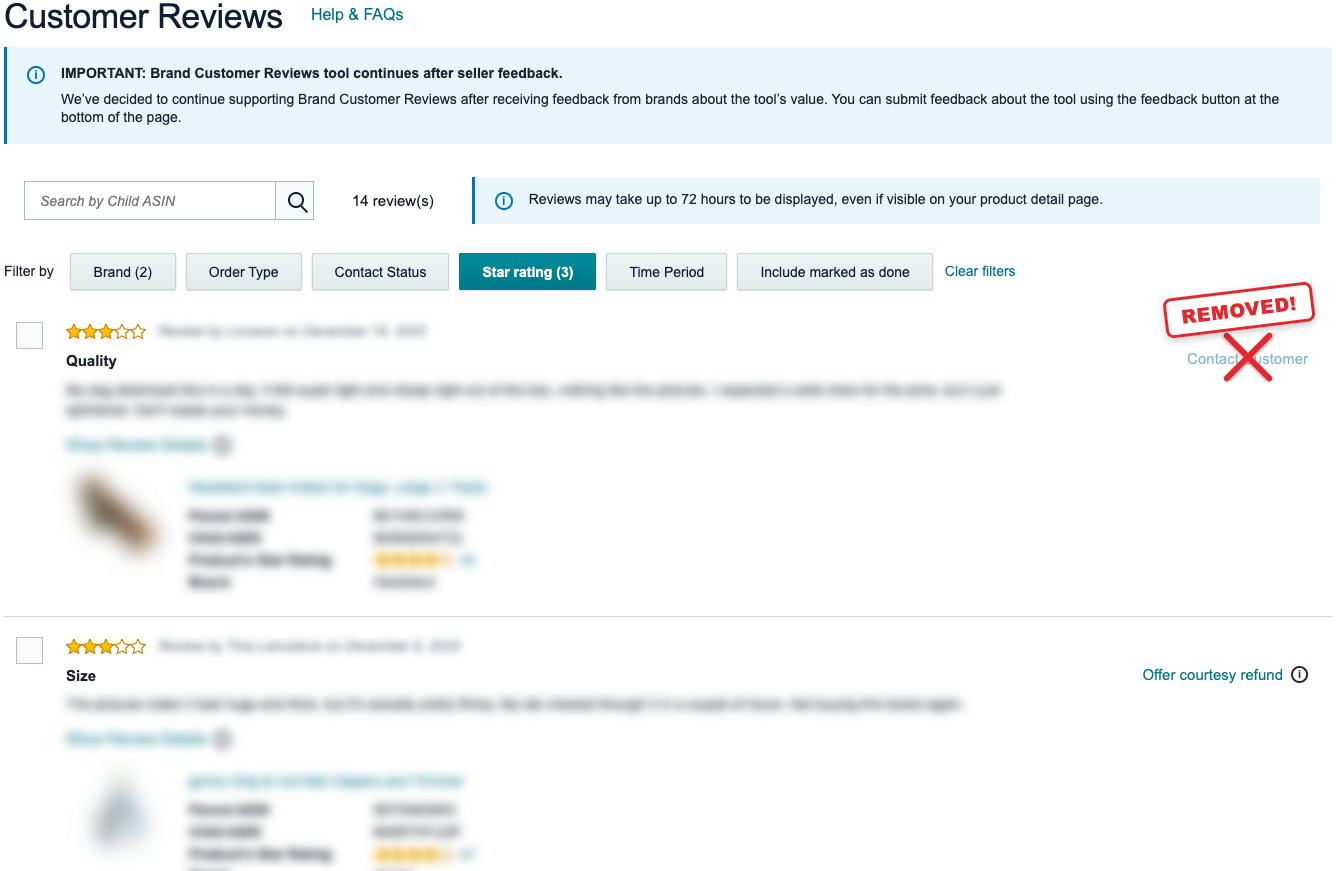 Amazon Removed Seller Contact on Critical Reviews 